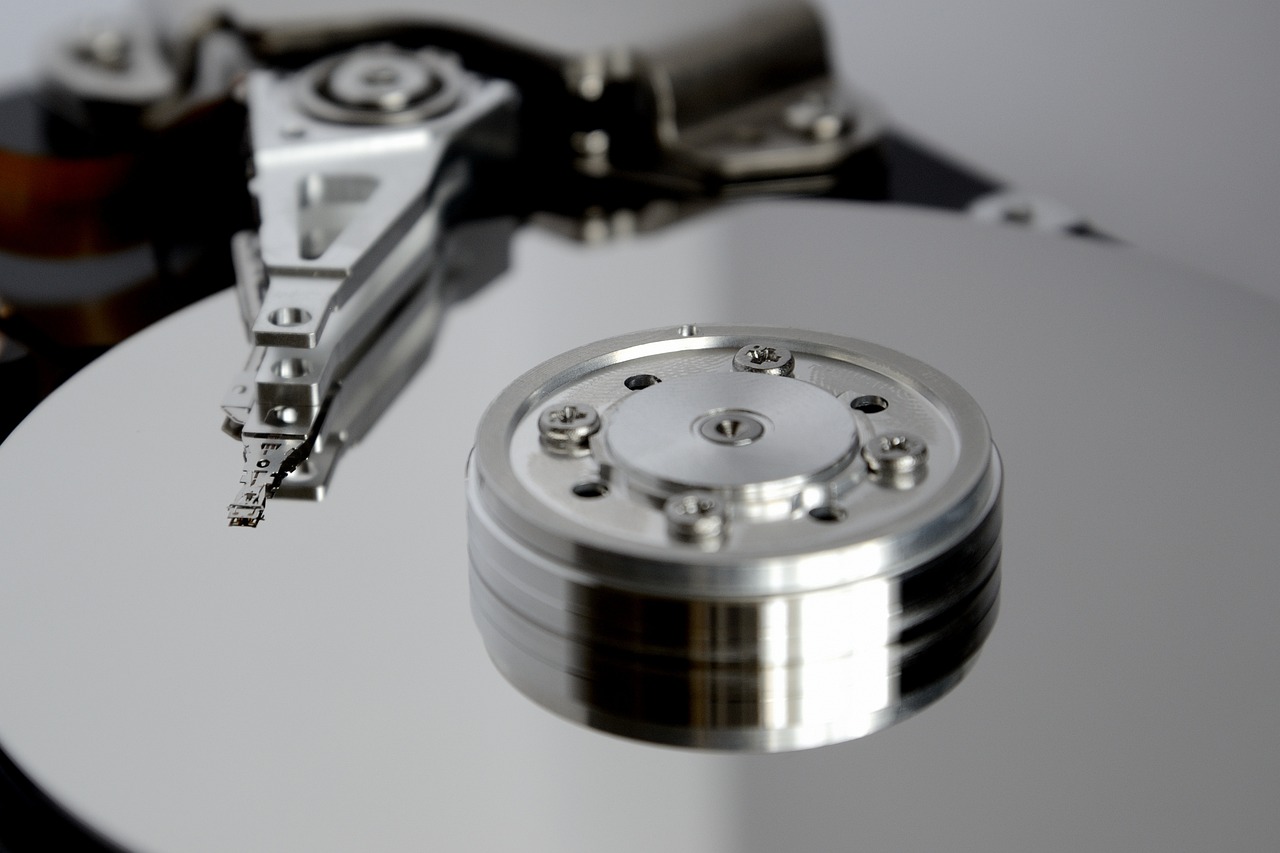 disk drives and servers in a rack